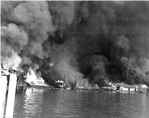 Fires at Cavite Navy Yard, Philippine Islands, resulting from the 10 Dec 194